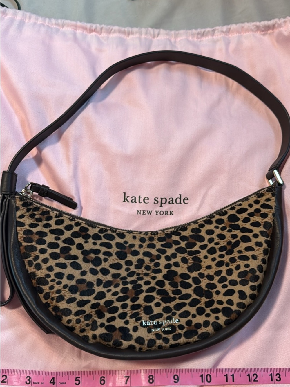 kate spade Leopard-Print Crescent Shoulder Bag - Brown/Black